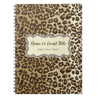 Elegant Leopard Pattern Customise Name & Event Notebook