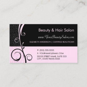 Elegant Leopard Pink and Black Salon Appointment Card