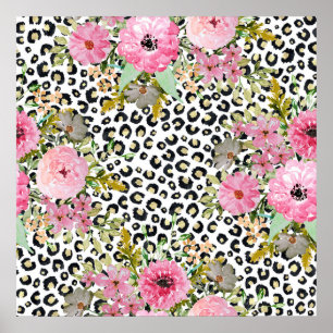 Elegant Leopard Print and Floral Design