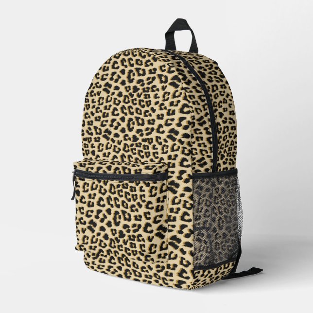 Elegant Leopard Print Pattern Printed Backpack (Back Corner Right)