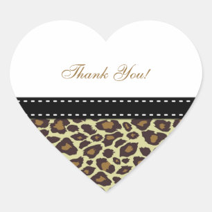 Elegant Leopard Thank You Stickers