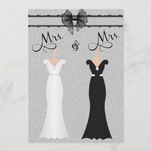 Elegant Lesbian Gay Two Brides Wedding Invitation
