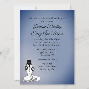 Elegant Lesbian Wedding  5.5" x 7.5" Invitation