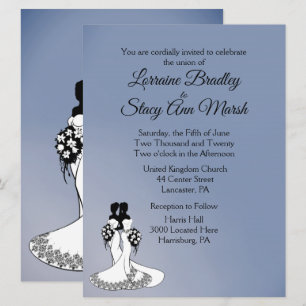Elegant Lesbian Wedding Invitation
