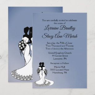 Elegant Lesbian Wedding Invitation