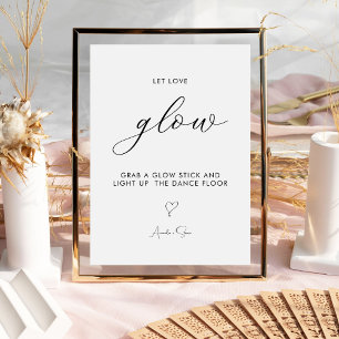 Elegant Let Love Glow Wedding Glow Stick Sign