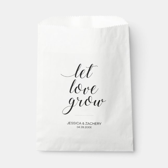 Elegant Let Love Grow Seed Favours Wedding Favour Bags (Front)