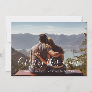 Elegant Let's try this again wedding update Announcement