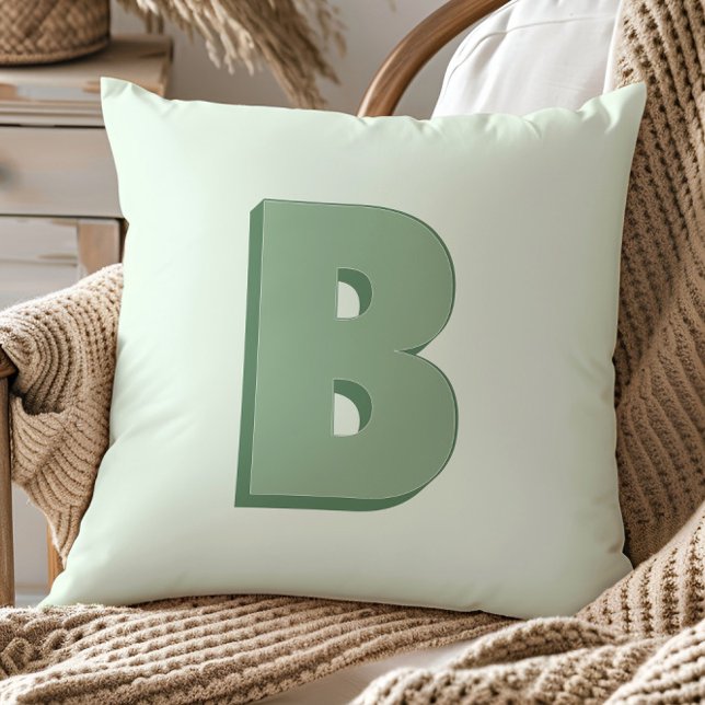 Elegant Letter B Monogram Personalized Initial Cushion (Creator Uploaded)
