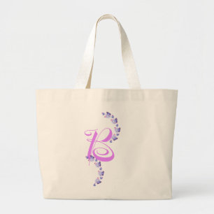   Elegant Letter B with Butterflies Tote Bag