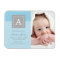 Elegant Letter Block Baby Boy Blue Photo Birth