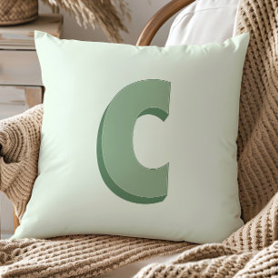 Elegant Letter C Monogram Personalized Initial Cushion