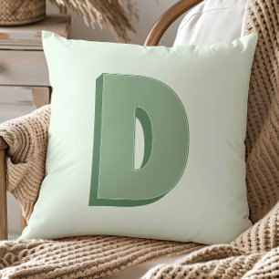 Elegant Letter D Monogram Personalized Initial Cushion
