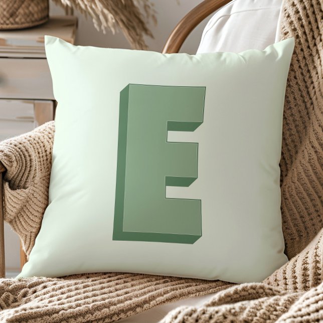 Elegant Letter E Monogram Personalized Initial Cushion (Creator Uploaded)