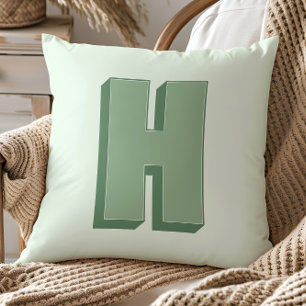 Elegant Letter H Monogram Personalized Initial Cushion