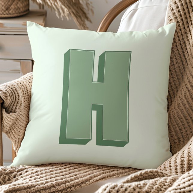 Elegant Letter H Monogram Personalized Initial Cushion (Creator Uploaded)