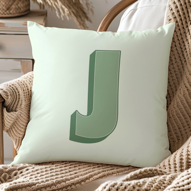 Elegant Letter J Monogram Personalized Initial Cushion (Creator Uploaded)