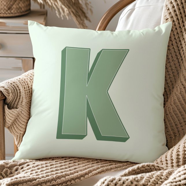 Elegant Letter K Monogram Personalized Initial Cushion (Creator Uploaded)