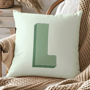 Elegant Letter L Monogram Personalized Initial Cushion