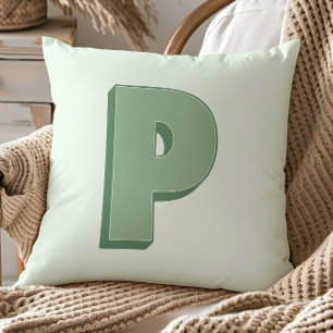 Elegant Letter P Monogram Personalized Initial Cushion