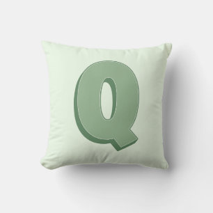 Elegant Letter Q Monogram Personalized Initial Cushion