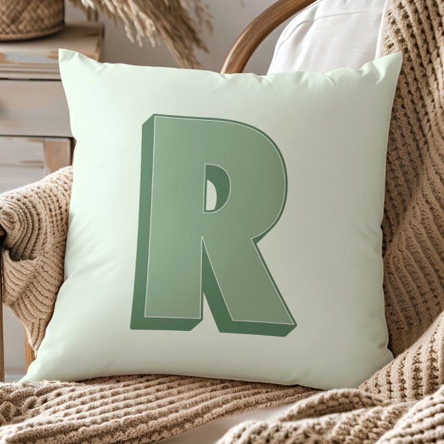 Elegant Letter R Monogram Personalized Initial Cushion (Creator Uploaded)