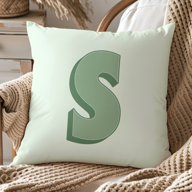 Elegant Letter S Monogram Personalized Initial Cushion (Creator Uploaded)