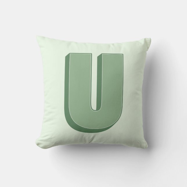 Elegant Letter U Monogram Personalized Initial Cushion (Front)