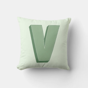 Elegant Letter V Monogram Personalized Initial Cushion