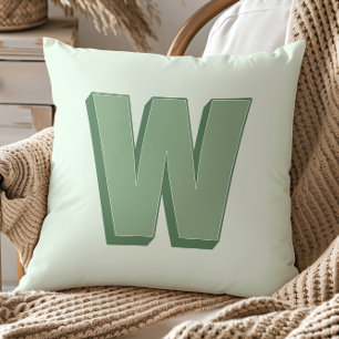 Elegant Letter W Monogram Personalized Initial Cushion