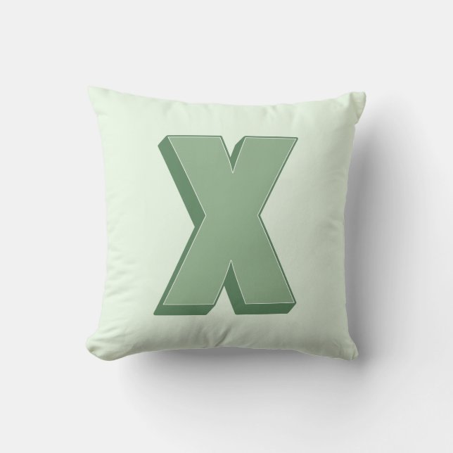 Elegant Letter X Monogram Personalized Initial Cushion (Front)