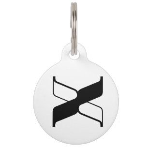 Elegant Letter X Monogram Pet Tag
