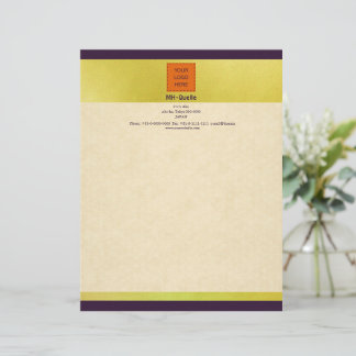 Elegant letterhead with hemp leaf pattern (with lo