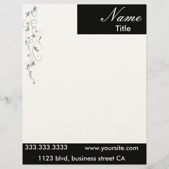 elegant letterheads customized letterhead (Front)