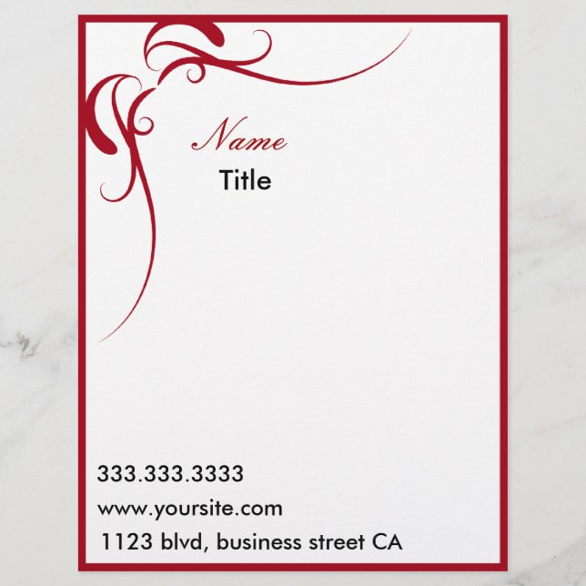 elegant letterheads personalized letterhead (Front)