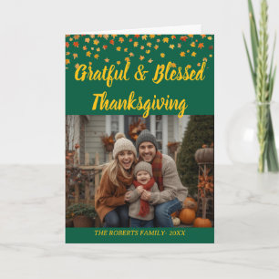 Elegant Lettering Custom Thanksgiving folded Card