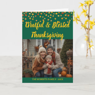Elegant Lettering Custom Thanksgiving  folded Card