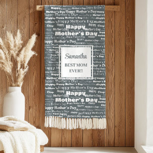Elegant Lettering Happy Mother’s Day Gift Grandma Sherpa Blanket