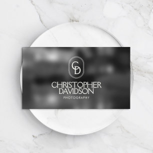 Elegant Lettering Monogram Logo Photo Background Business Card