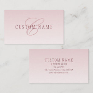 Elegant Lettering & Monogram   Rose Ombre Business Card