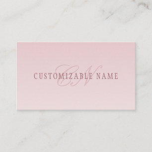 Elegant Lettering & Monogram Rose Ombre Business Card