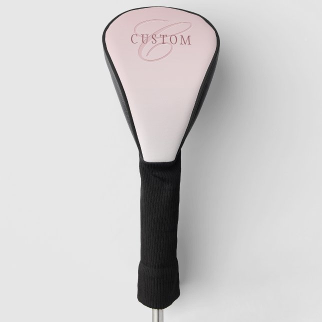 Elegant Lettering & Monogram | Rose Ombre Golf Head Cover (Front)