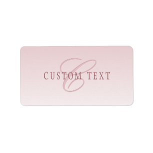 Elegant Lettering & Monogram   Rose Ombre Label