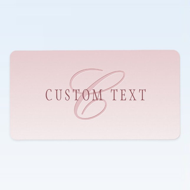 Elegant Lettering & Monogram | Rose Ombre Label (Creator Uploaded)
