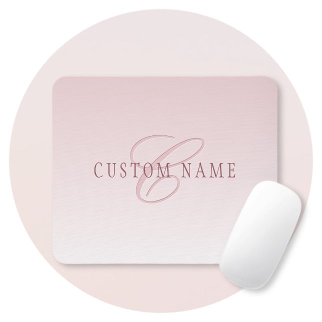 Elegant Lettering & Monogram | Rose Ombre Mouse Mat (Creator Uploaded)