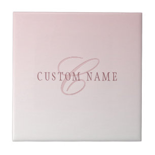 Elegant Lettering & Monogram   Rose Ombre Tile