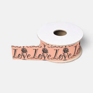 Elegant Letters of Love: A Rose Transformation Grosgrain Ribbon