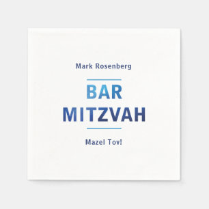 Elegant Letters with Diamond Texture Bar Mitzvah Napkin