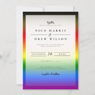Elegant LGBTQ+ BIPOC Pride Wedding Invitation
