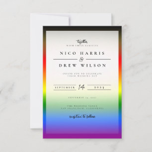 Elegant LGBTQ+ BIPOC Pride Wedding  Invitation